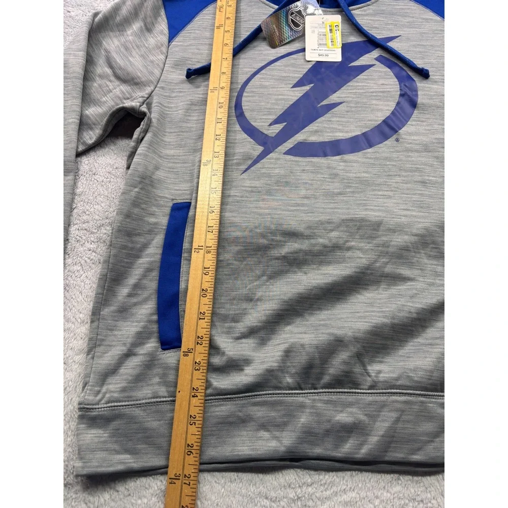 Tampa Bay Lightning NHL Performance Hoodie Gray Blue‎ Size M Pullover Athletic